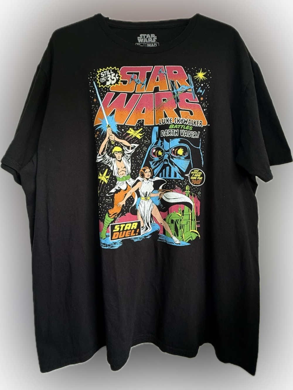 MAD Engine X Star Wars Star Black Duel Retro Comic Adult T-Shirt Size 2XL